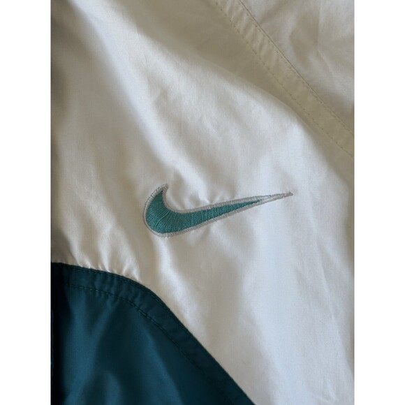 Vintage Nike Jacket Womens Small Windbreaker Teal Blue White Running Workout Zip - Picture 4 of 10